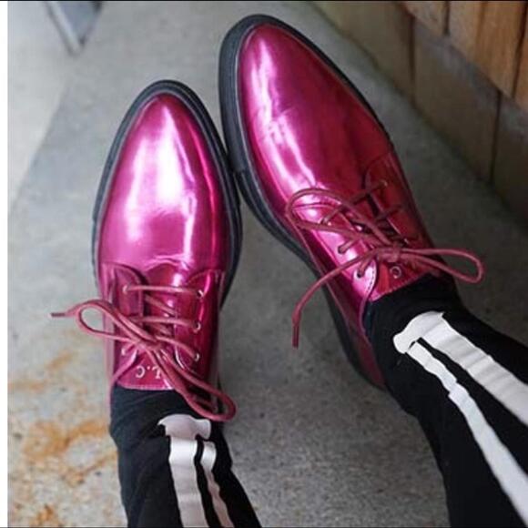 Shoes - Myswear Hoxton pointed toe luxury creeper shoes Farfetch Metallic magenta size 7